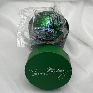 Vera Bradley Vintage Retired "Emerald Paisley" Ornament 2014 NIB